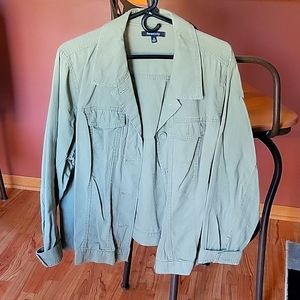 Olive green button up